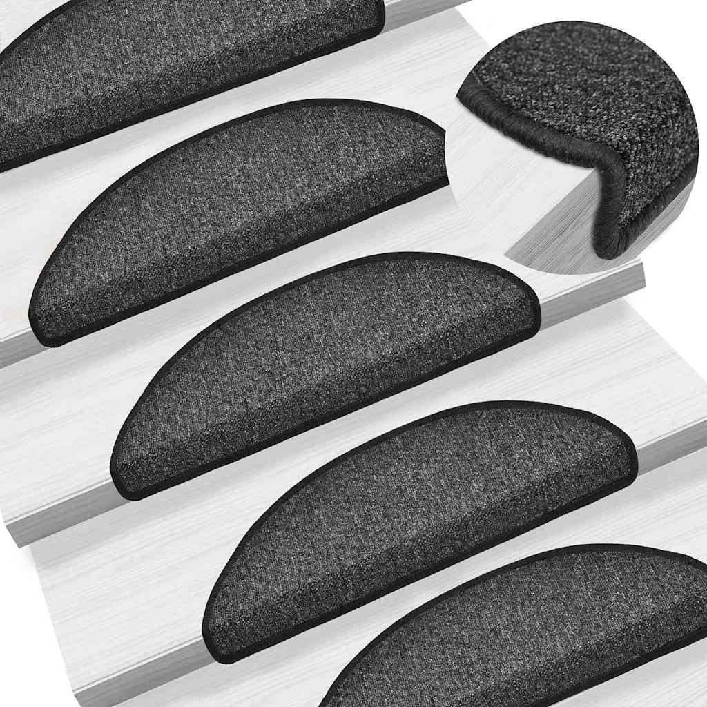vidaXL Stufenmatten 10 Stk. 56x17x3 cm Anthrazit Halbrund