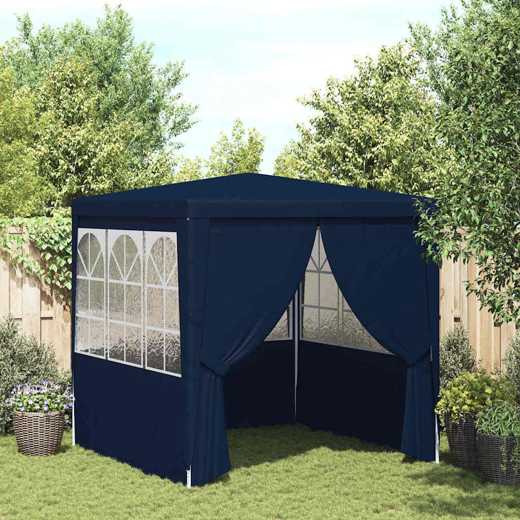 vidaXL Profi-Partyzelt mit Seitenwänden 2,5x2,5 m Blau 90 g/m²