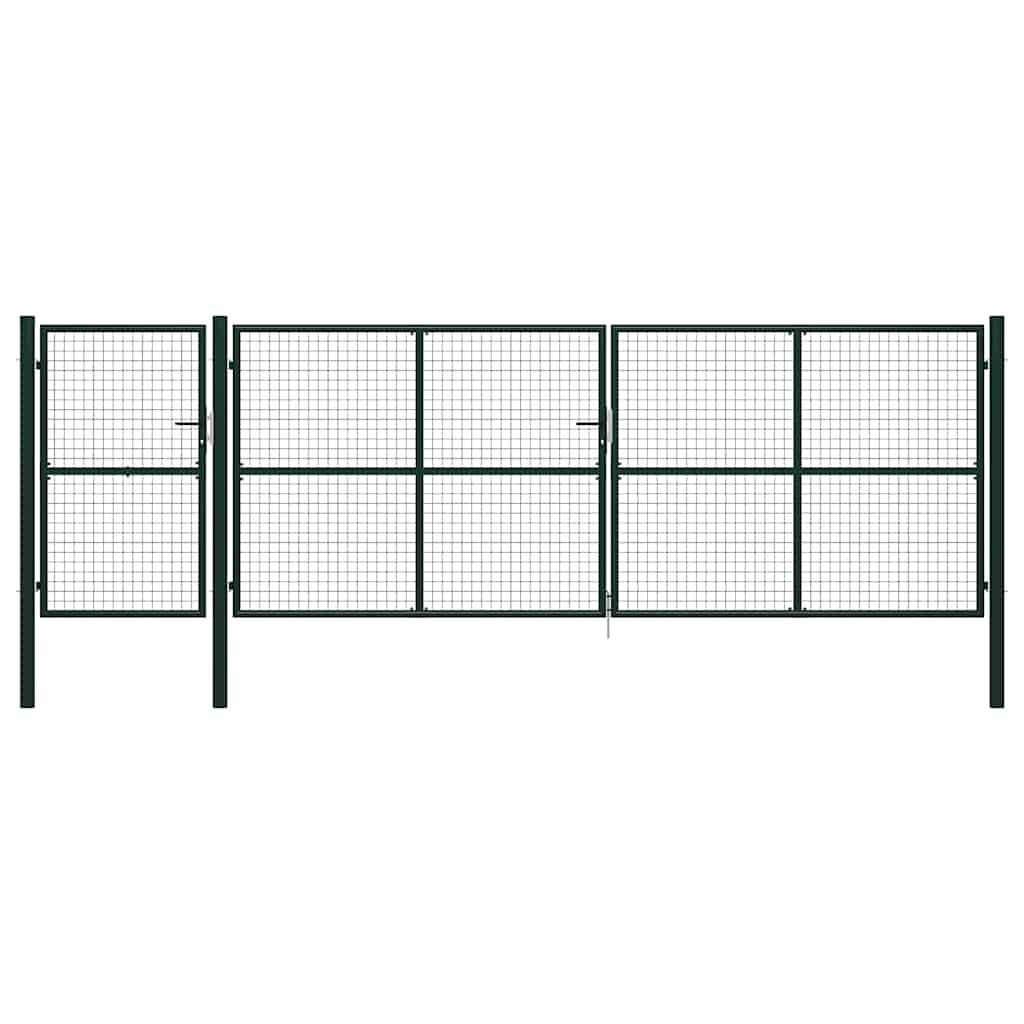 vidaXL Gartentor aus Stahl 500 x 150 cm Grün