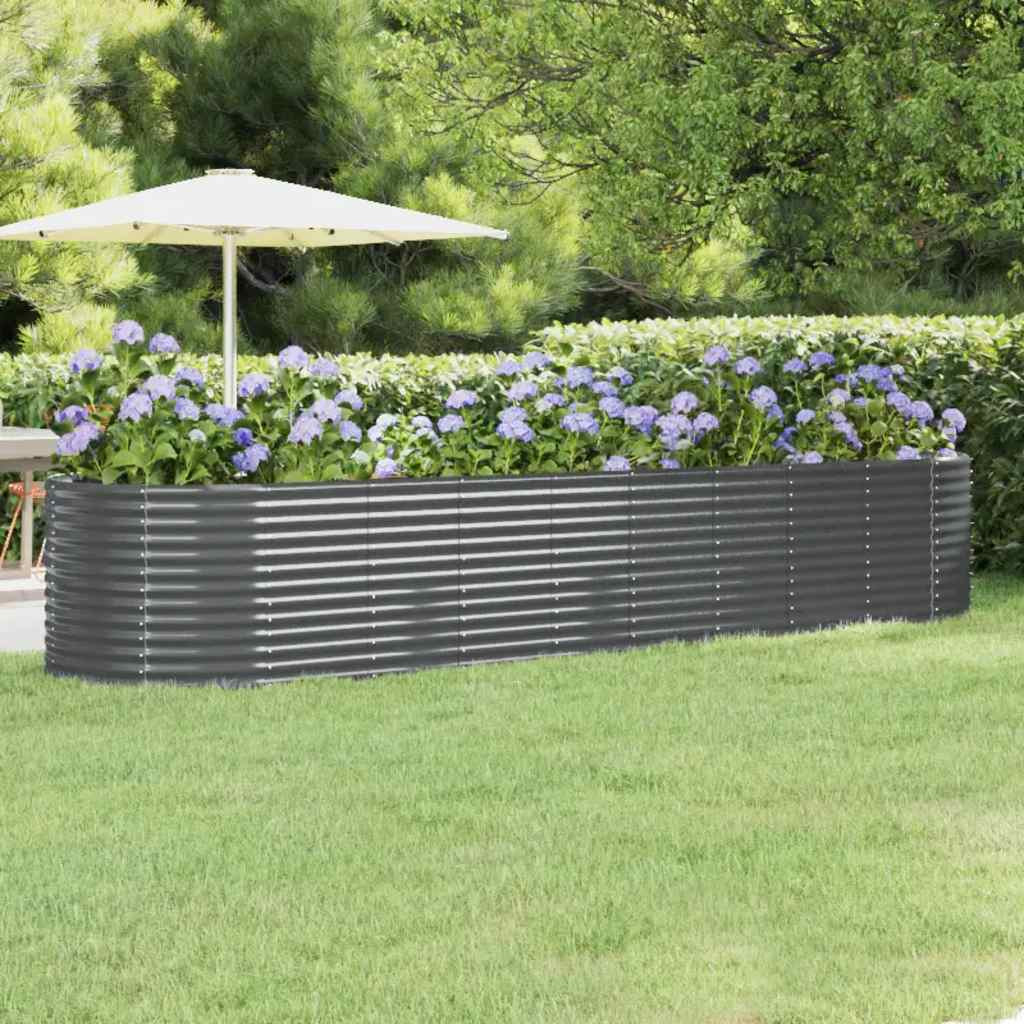 vidaXL Hochbeet Verzinkter Stahl 396x100x68 cm Anthrazit