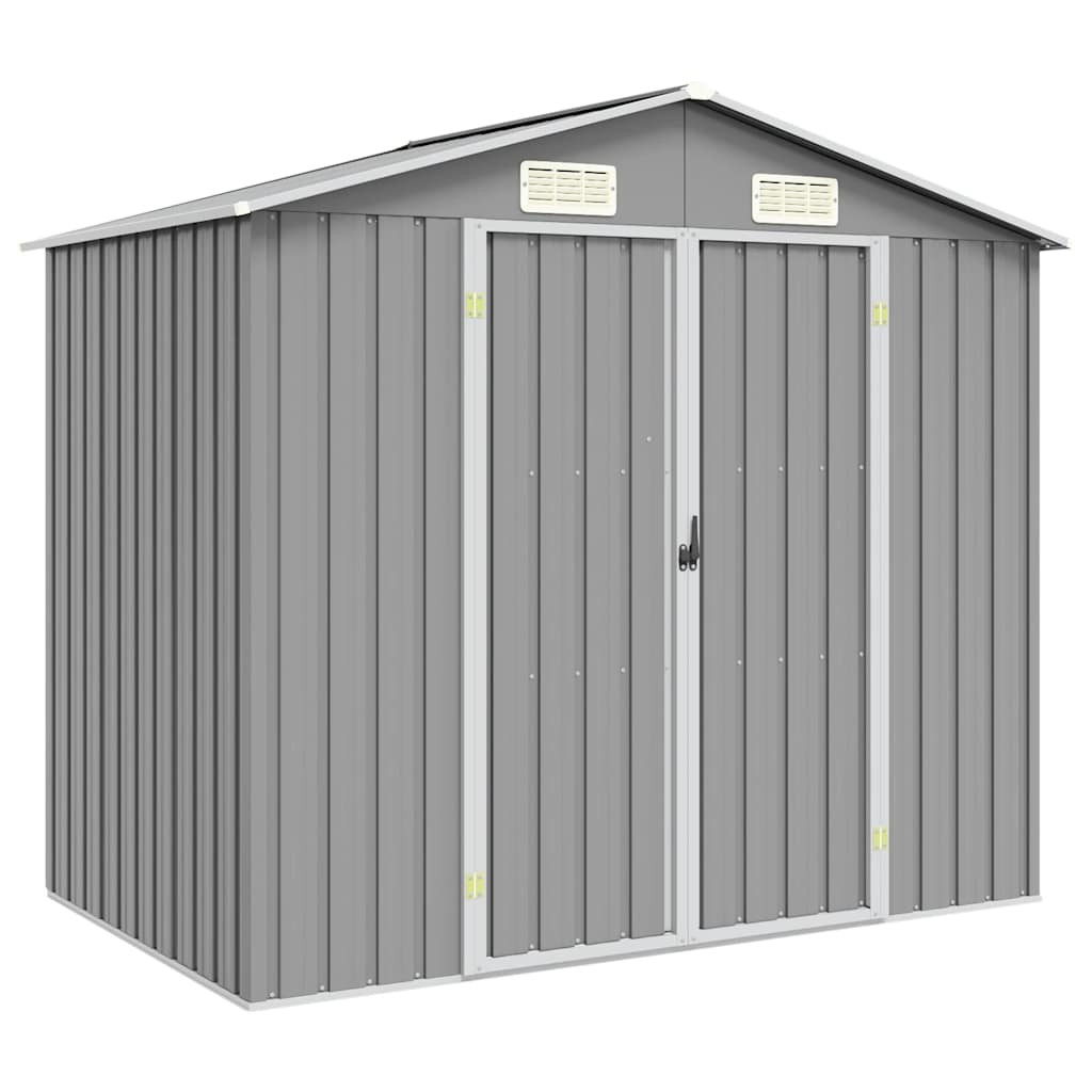 vidaXL Gerätehaus Grau 205x129x183 cm Verzinkter Stahl
