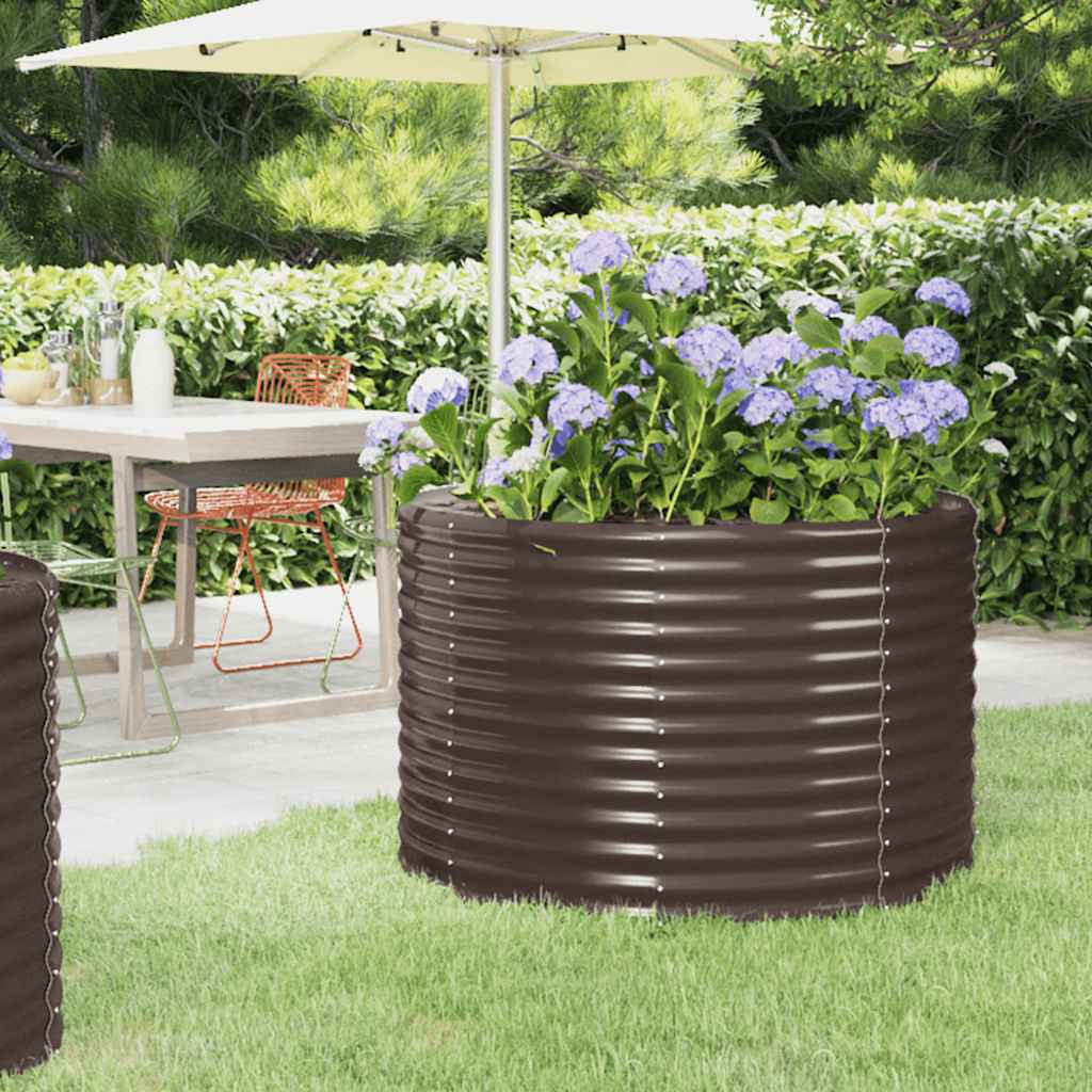 vidaXL Hochbeet Verzinkter Stahl 100x100x68 cm Braun