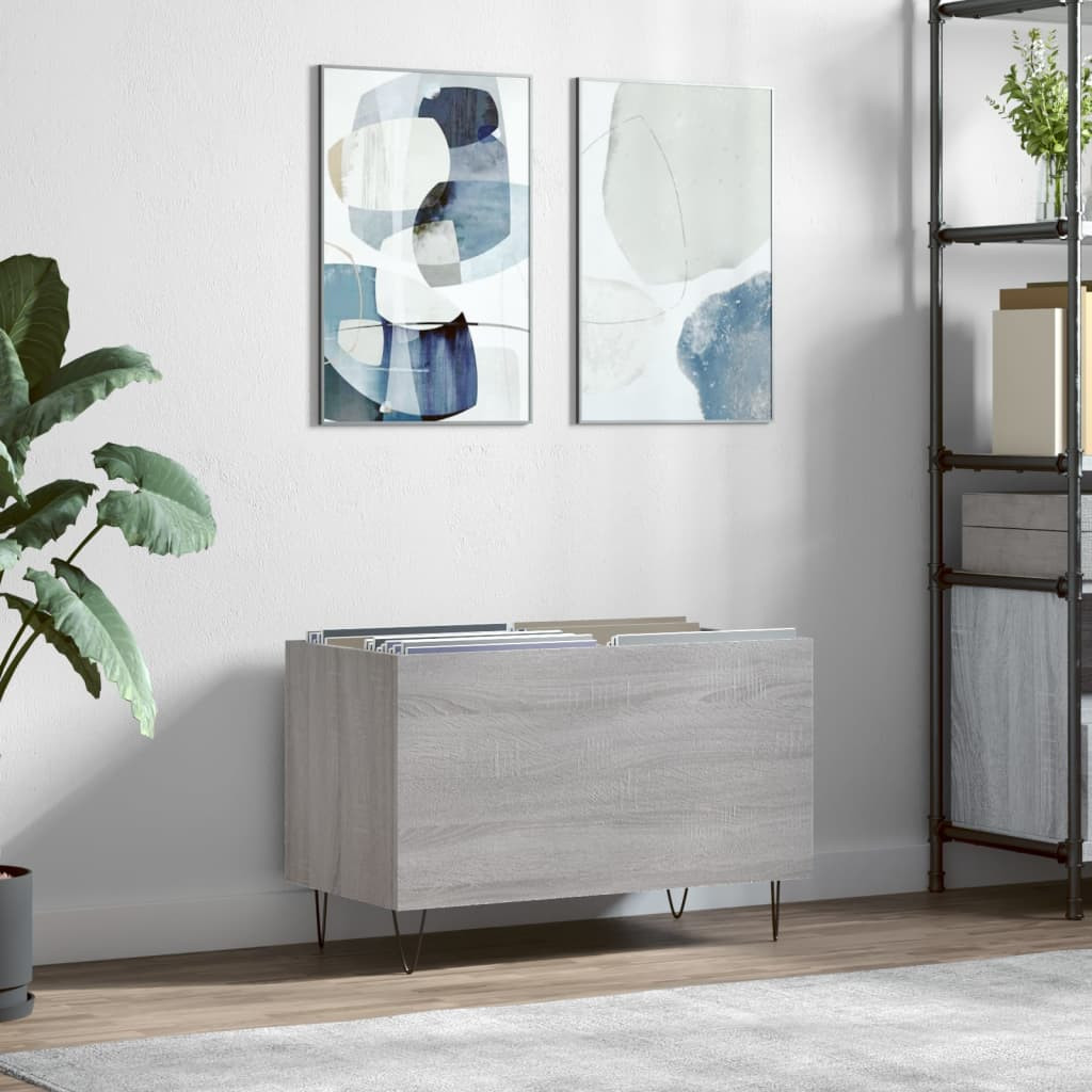 vidaXL Plattenschrank Grau Sonoma 74,5x38x48 cm Holzwerkstoff