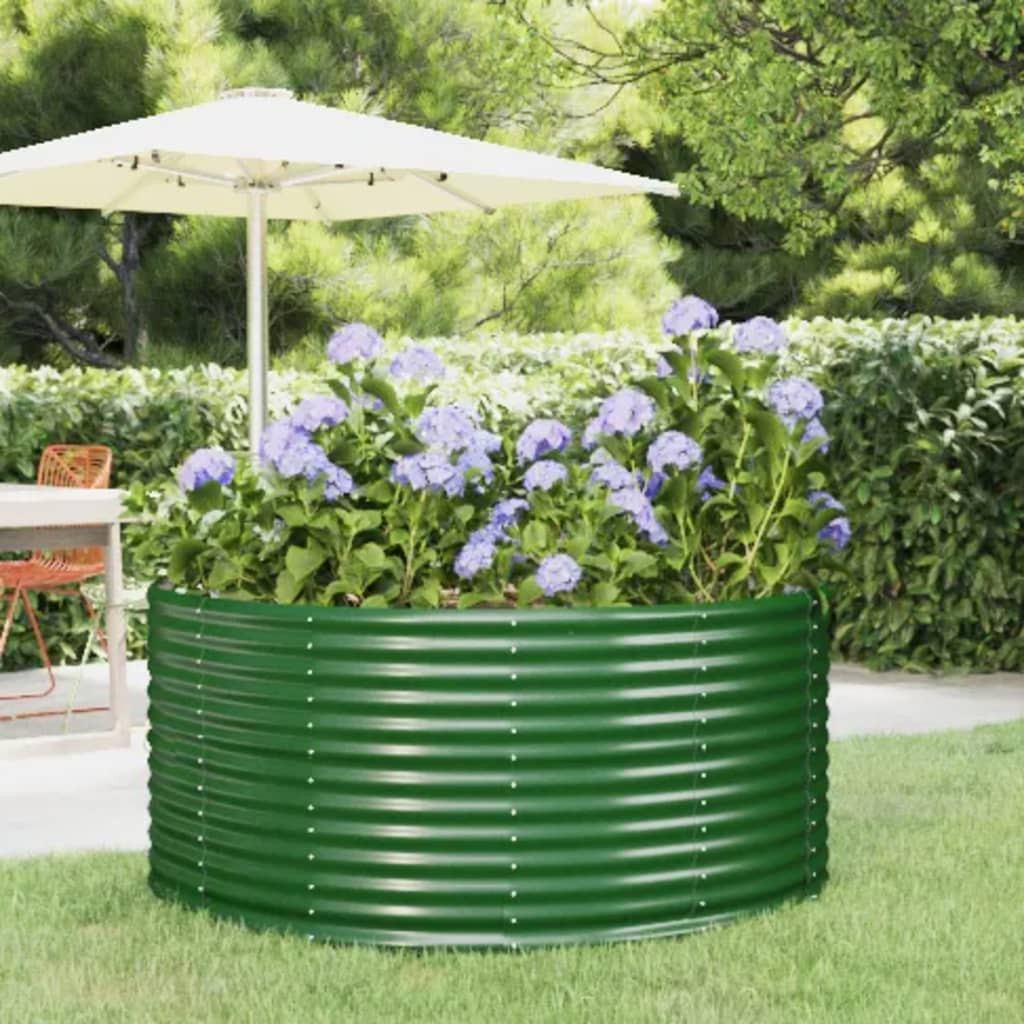 vidaXL Garten-Hochbeet Grün 140 x 140 x 68 cm Verzinkter Stahl