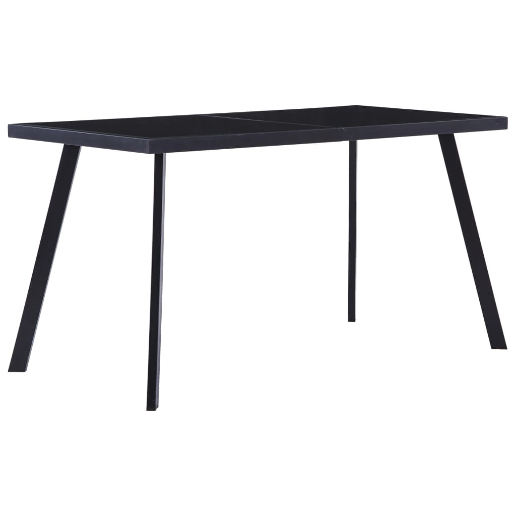 vidaXL Esstisch Schwarz 140 x 70 x 75 cm Hartglas