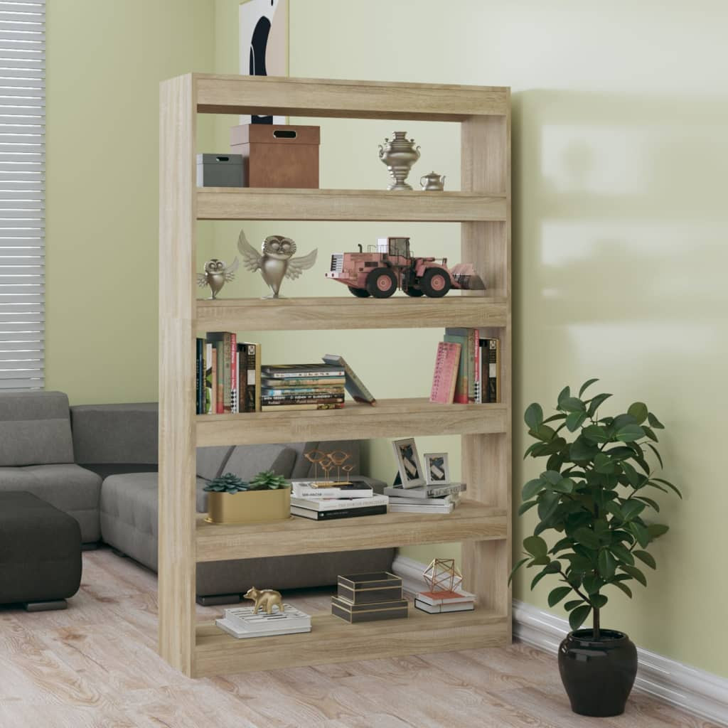 vidaXL Bücherregal/Raumteiler Sonoma-Eiche 100x30x166 cm
