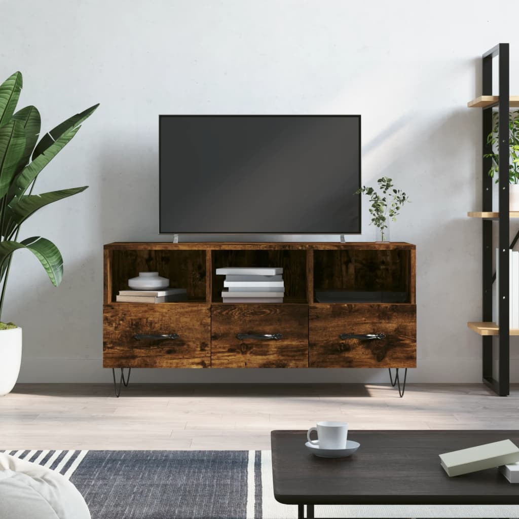 vidaXL TV-Schrank Räuchereiche 102x36x50 cm Holzwerkstoff