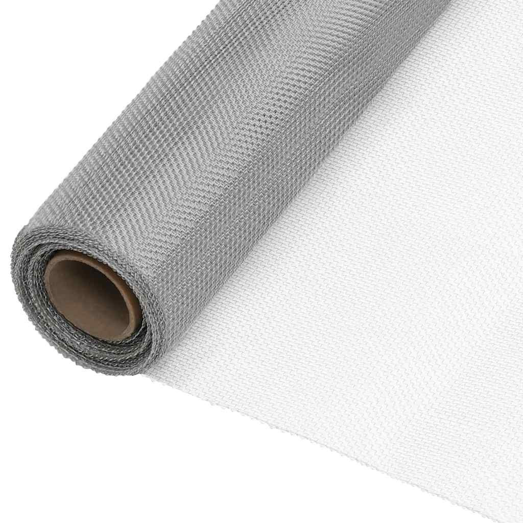 vidaXL Fliegengitter Edelstahl 112x2000 cm Silbern
