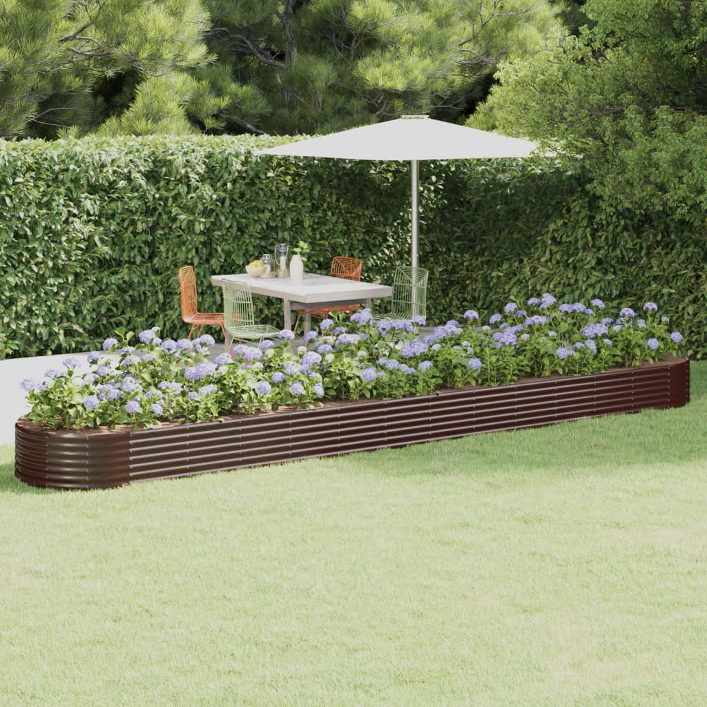 vidaXL Hochbeet Verzinkter Stahl 544x100x36 cm Braun