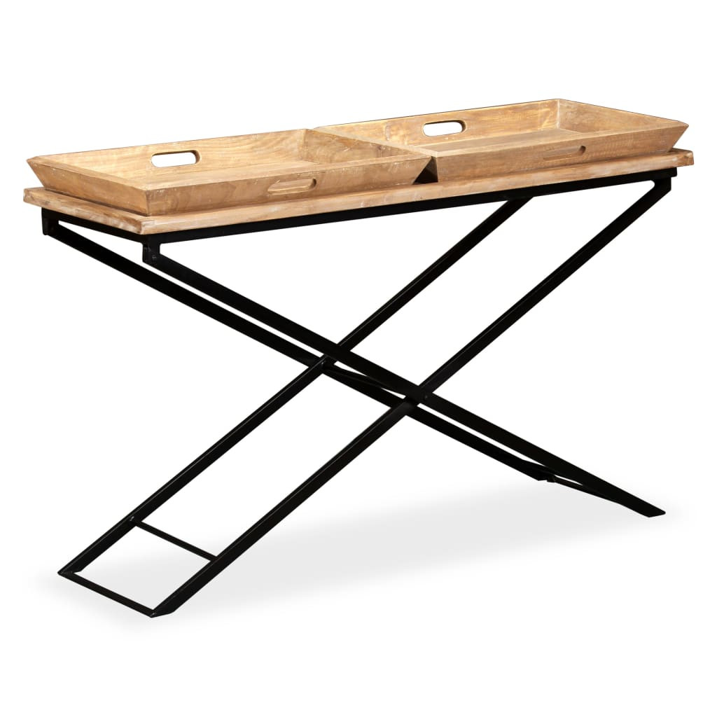 vidaXL Konsolentisch Mangoholz Massiv 130 x 40 x 80 cm
