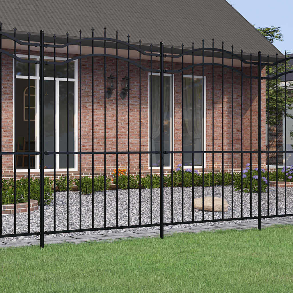 vidaXL Gartenzaun Woerden mit Speerspitze Schwarz 240 x 175 cm Stahl