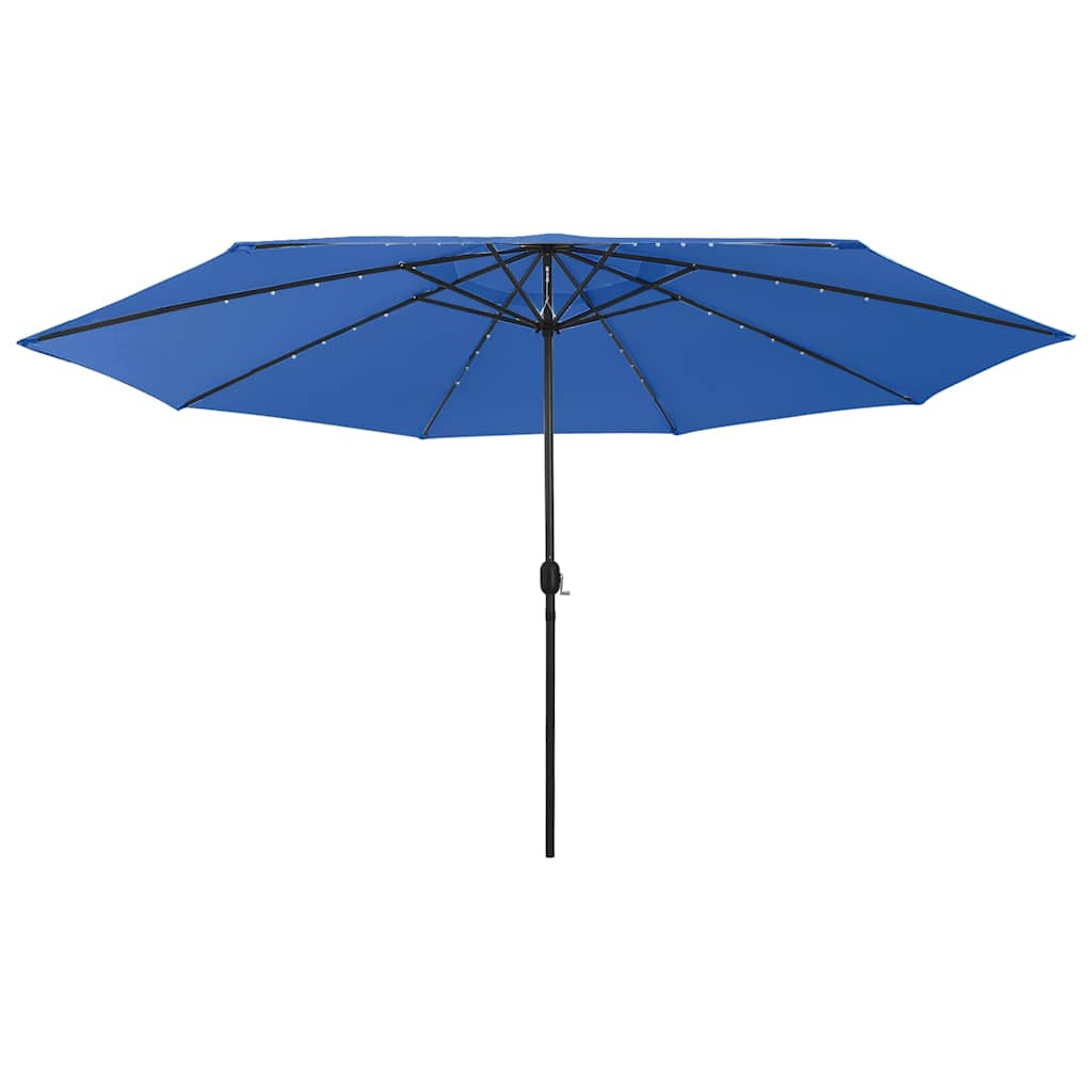 vidaXL Sonnenschirm mit LED-Beleuchtung 400 cm Azurblau