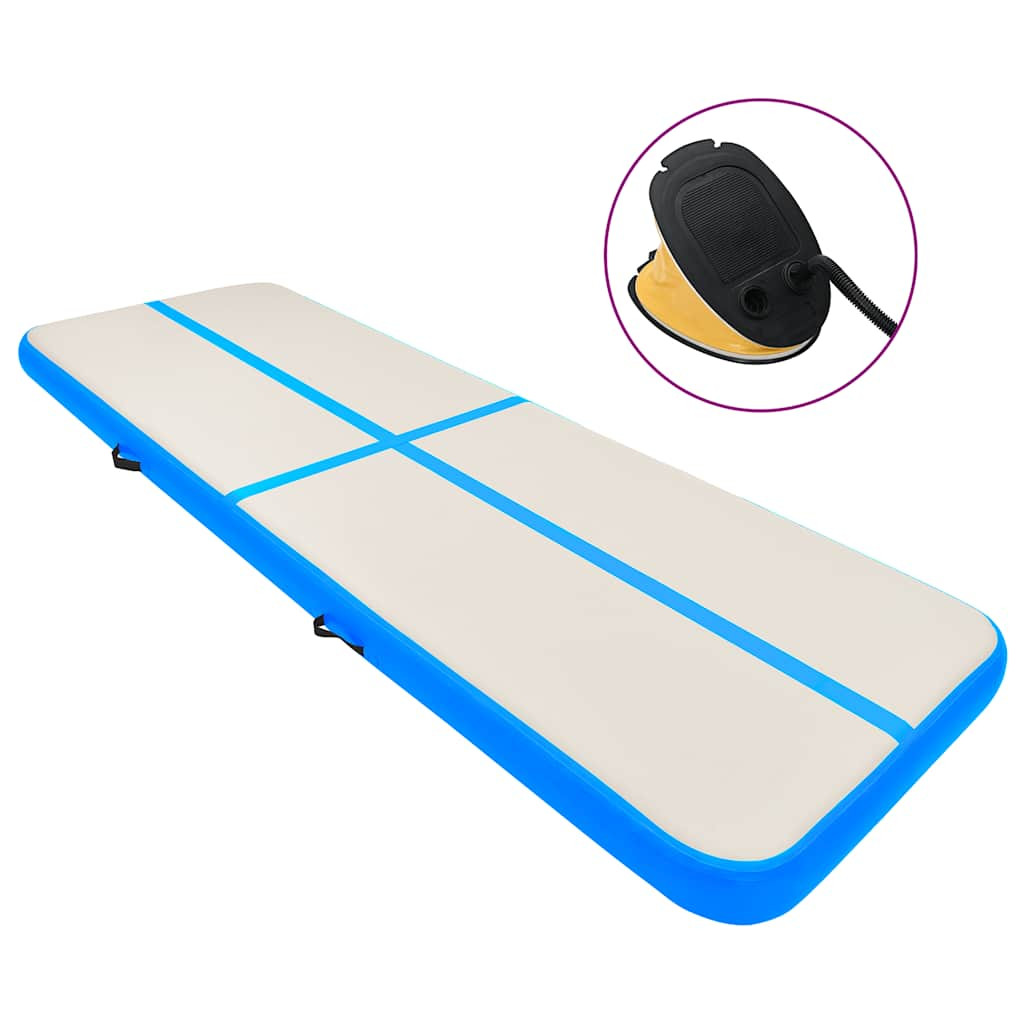 vidaXL Aufblasbare Gymnastikmatte mit Pumpe 600x100x20 cm PVC Blau