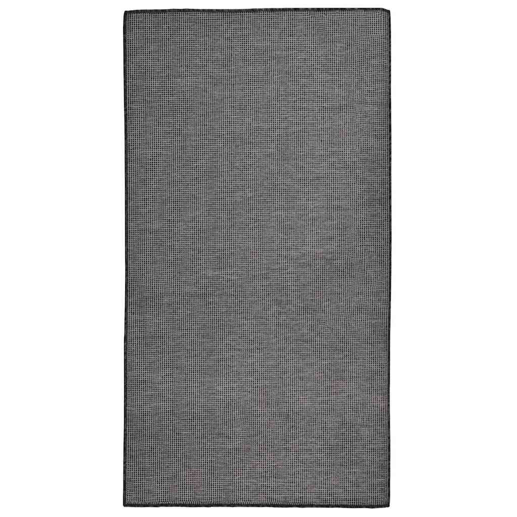 vidaXL Outdoor-Teppich Flachgewebe 80x150 cm Grau