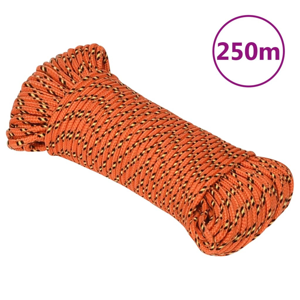 vidaXL Bootsseil Orange 4 mm 250 m Polypropylen