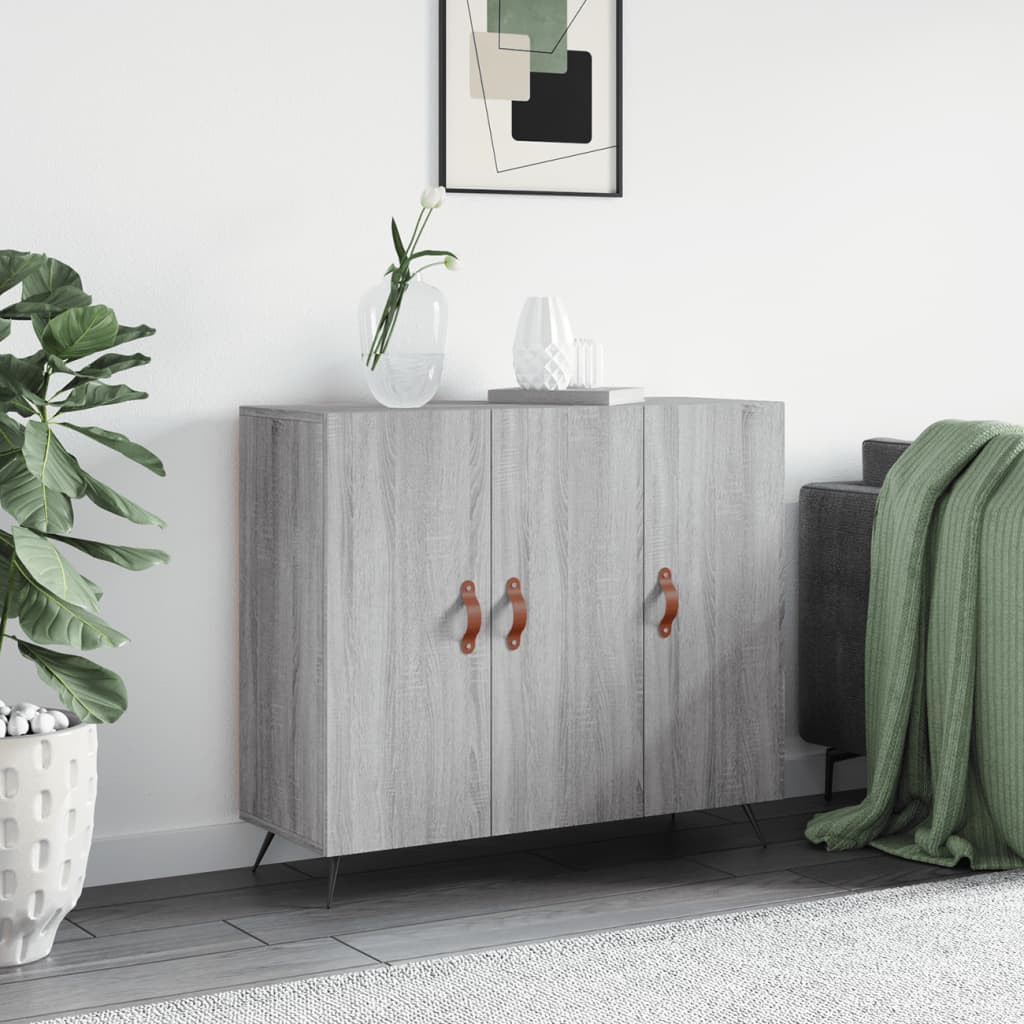 vidaXL Sideboard Grau Sonoma 90x34x80 cm Holzwerkstoff