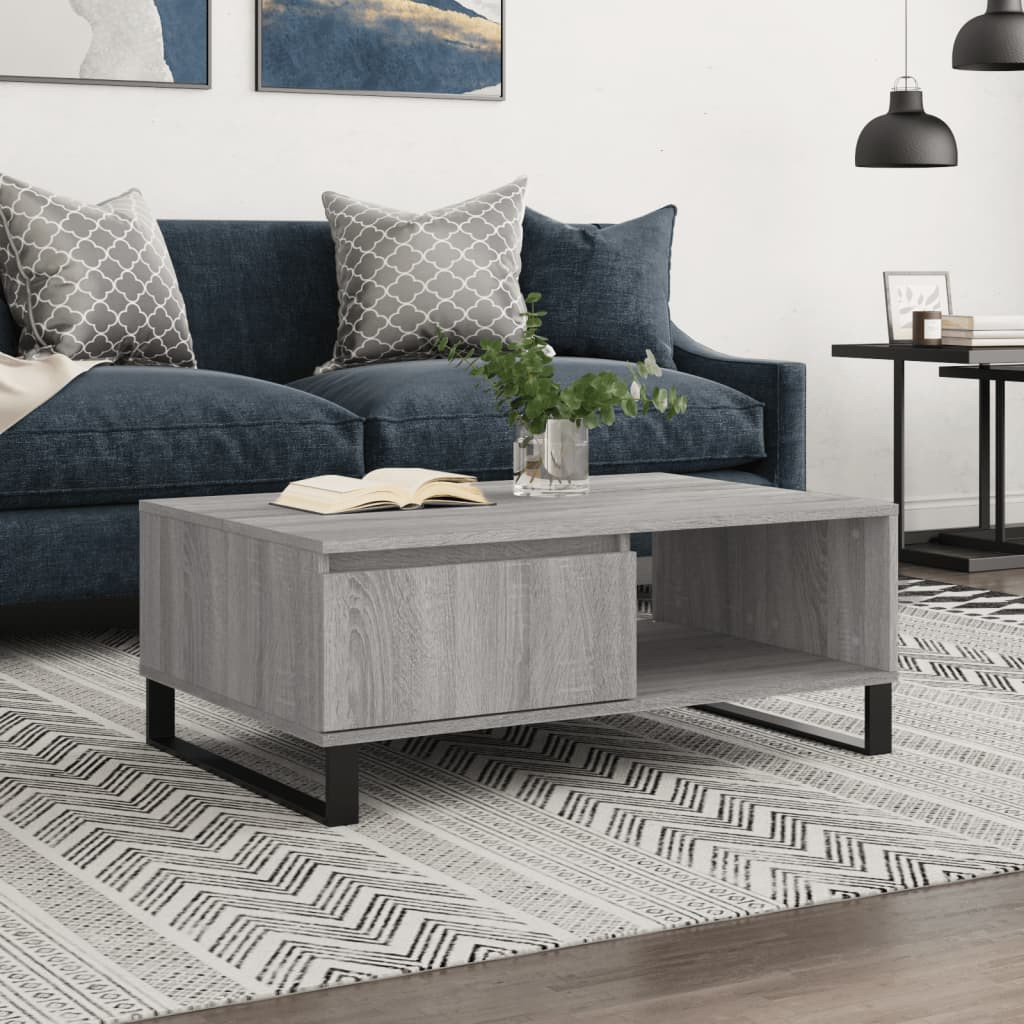 vidaXL Couchtisch Grau Sonoma 90x60x35 cm Holzwerkstoff
