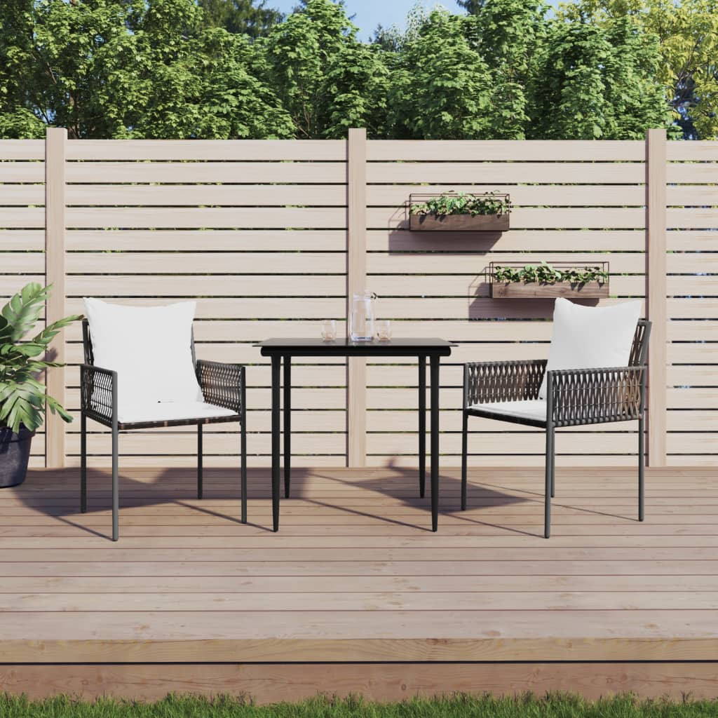 vidaXL Gartenstühle mit Kissen 2 Stk. Braun 54x61x83 cm Poly Rattan