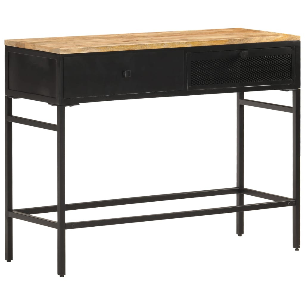 vidaXL Sideboard 100x35x77 cm Raues Mango-Massivholz