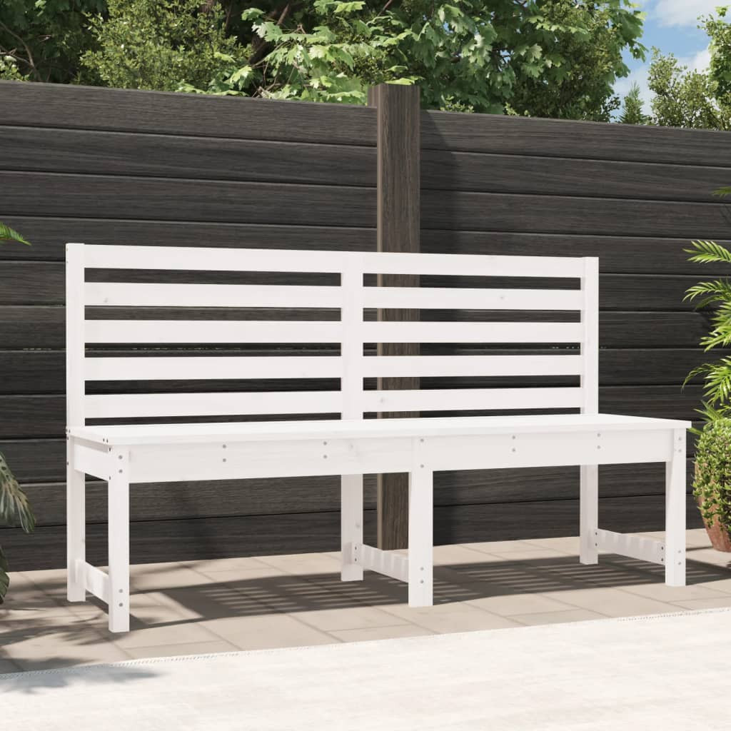 vidaXL Gartenbank Weiß 157,5 cm Massivholz Kiefer