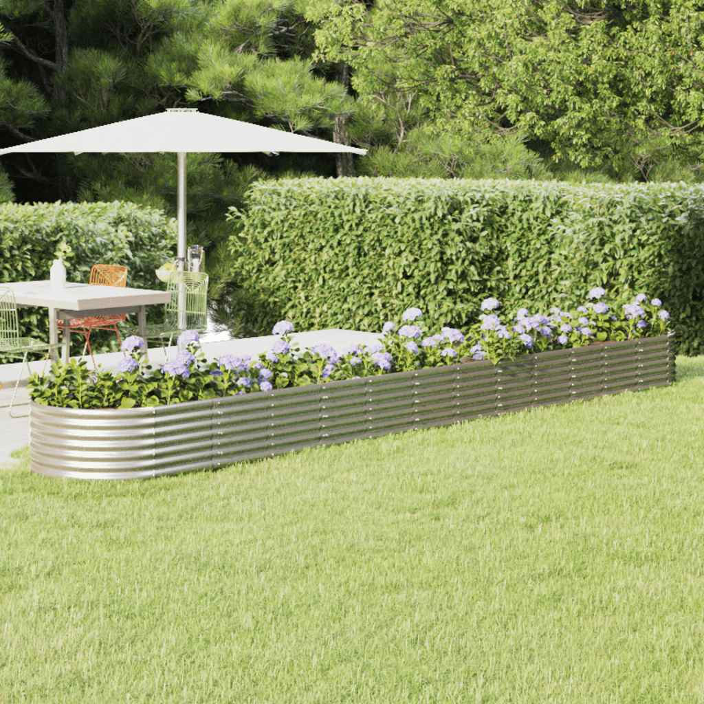 vidaXL Hochbeet Verzinkter Stahl 512x80x36 cm Silbern
