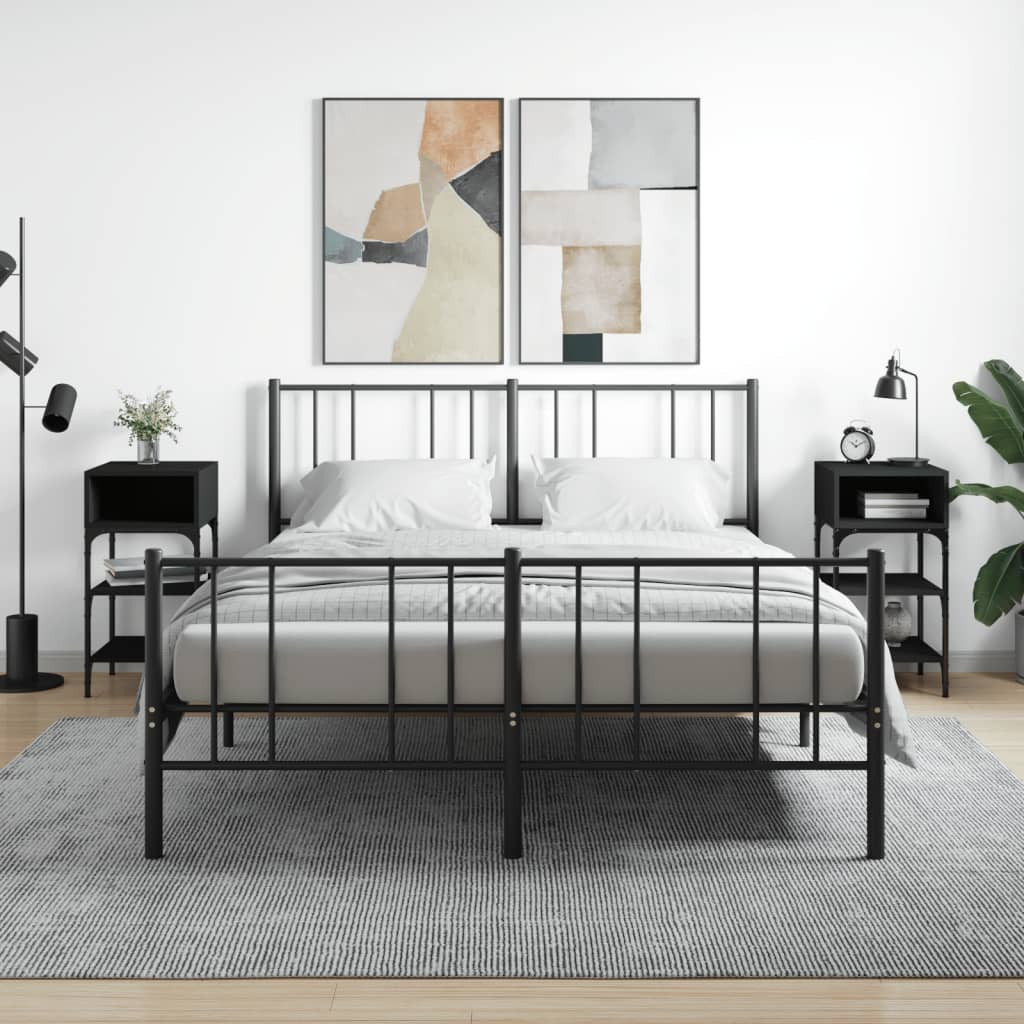 vidaXL Nachttische 2 Stk. Schwarz 35x34,5x70 cm Holzwerkstoff