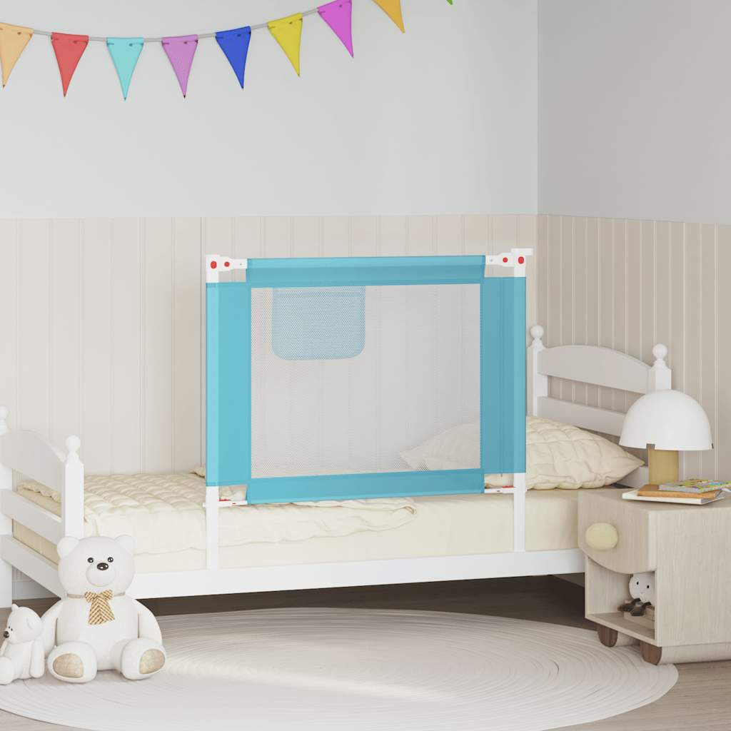 vidaXL Kleinkind-Bettschutzgitter Blau 90x25 cm Stoff