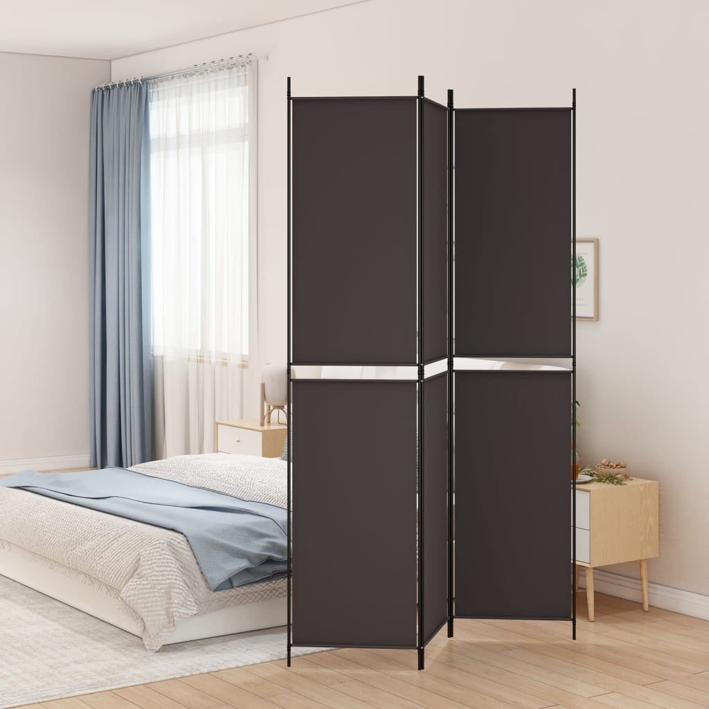 vidaXL 3-tlg. Paravent Braun 150x220 cm Stoff