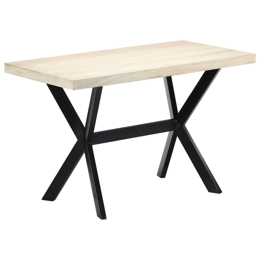 vidaXL Esstisch Weiß 120x60x75 cm Massivholz Mango