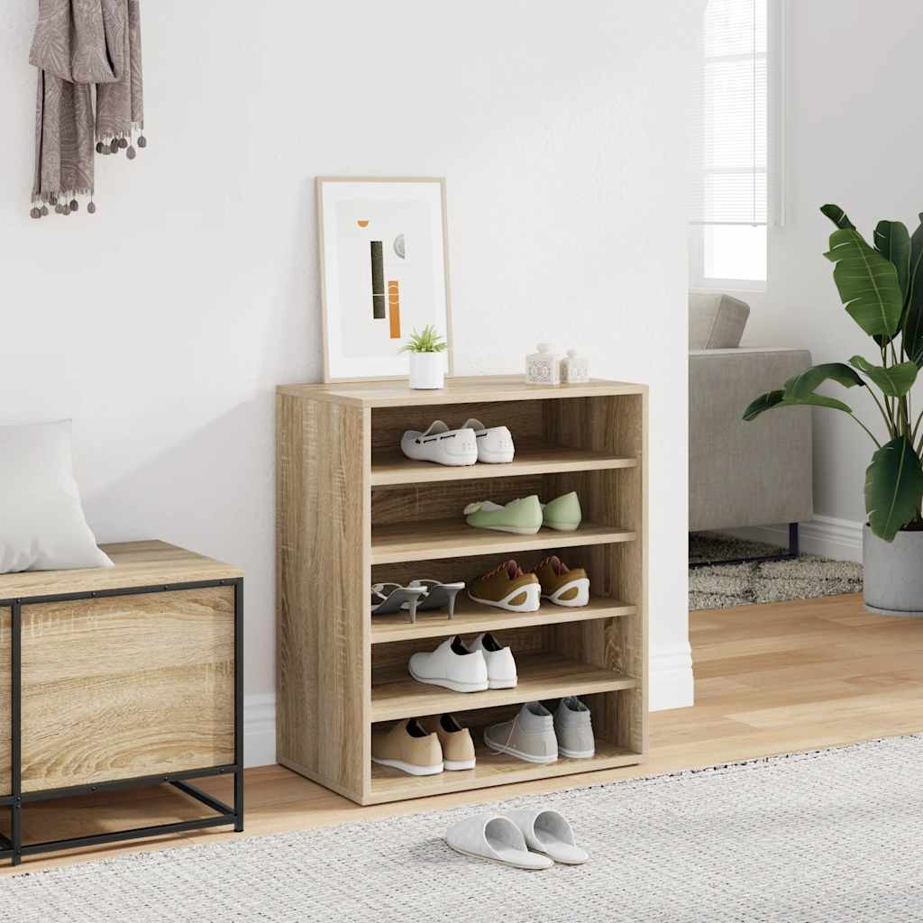 vidaXL Schuhschrank Sonoma-Eiche 60x35x70 cm Holzwerkstoff