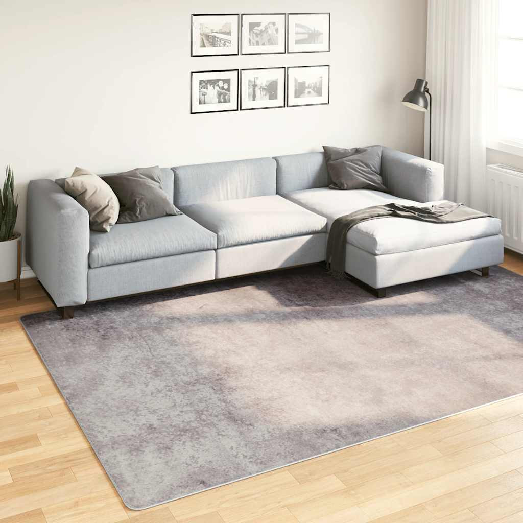 vidaXL Teppich Waschbar Grau 190x300 cm