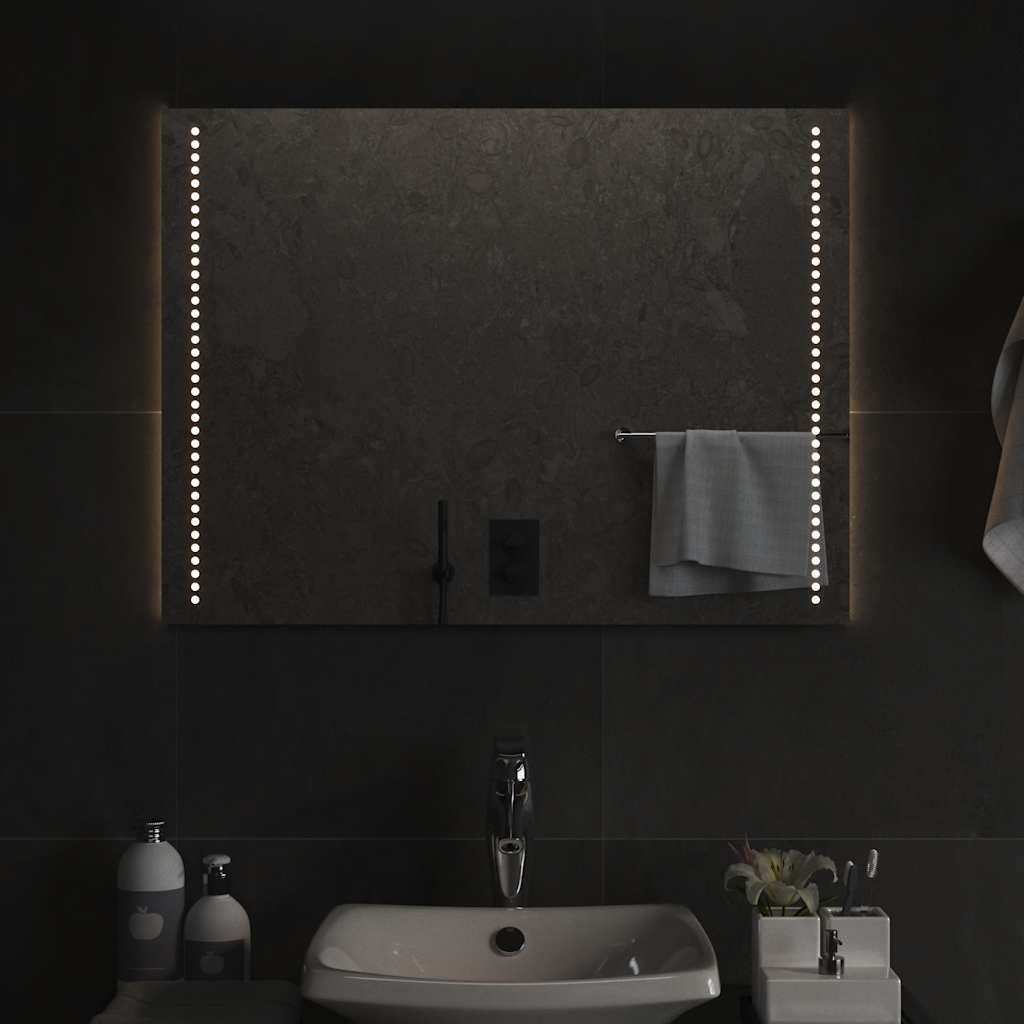 vidaXL LED-Badspiegel 80x60 cm