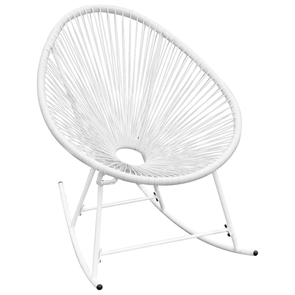 vidaXL Garten-Schaukelstuhl Weiß Poly Rattan