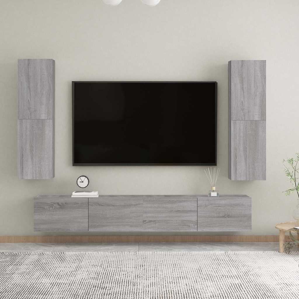 vidaXL TV-Wandschrank Grau Sonoma 30,5x30x110 cm