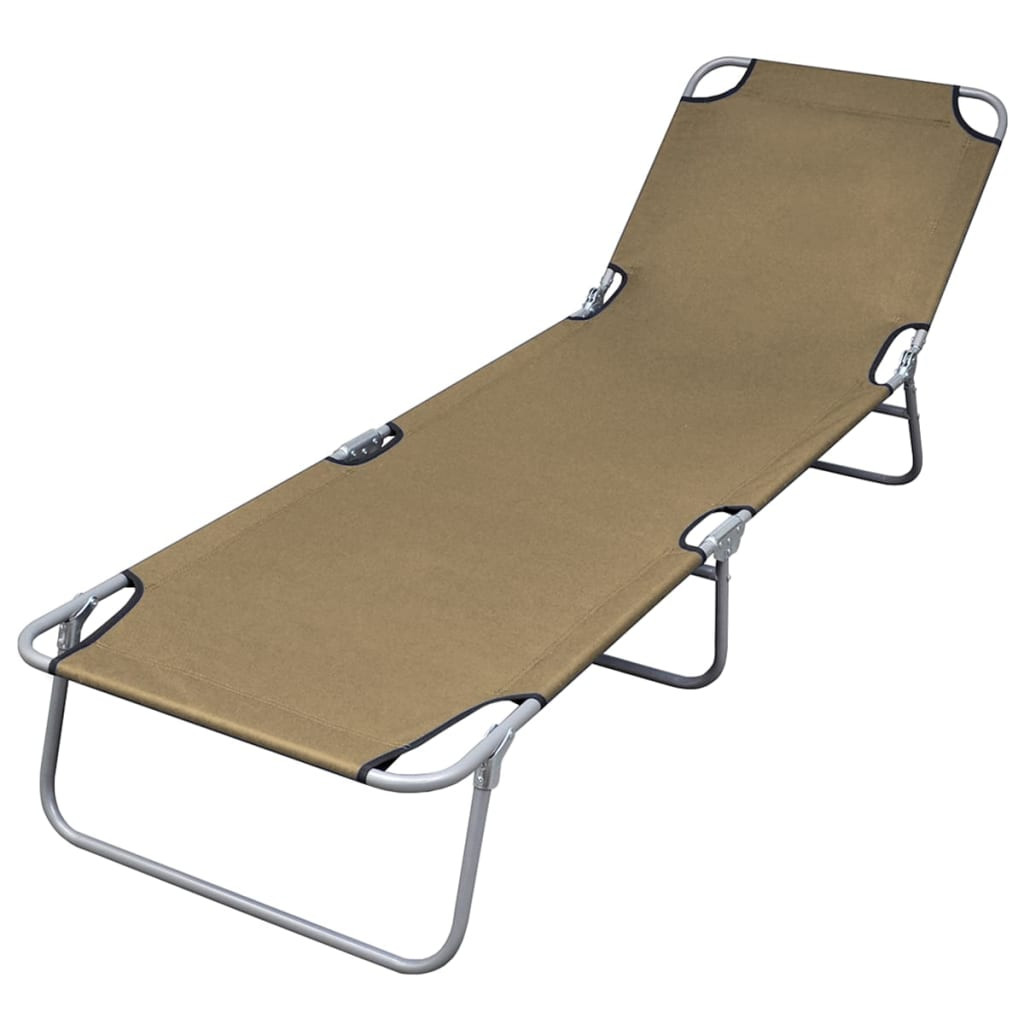 vidaXL Sonnenliege Klappbar mit Rückenlehne Verstellbar Taupe