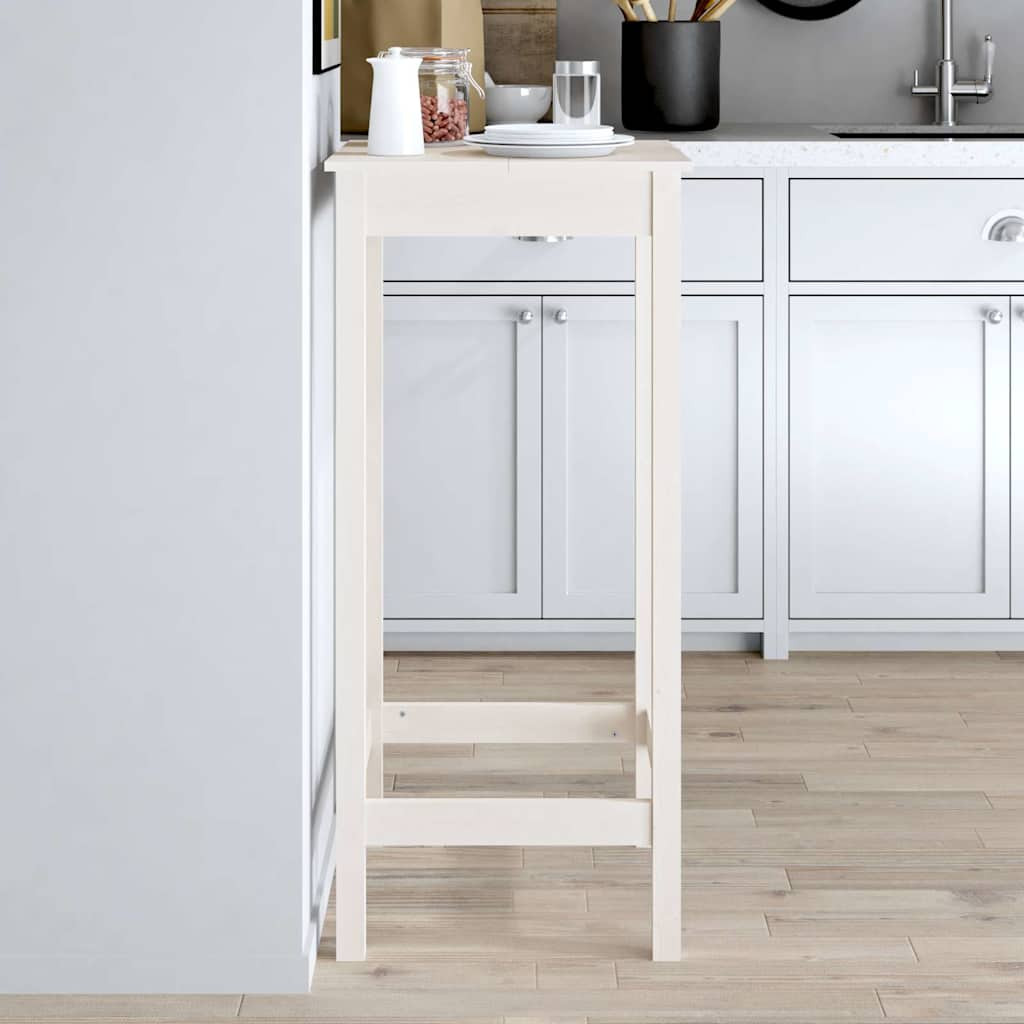 vidaXL Bartisch Weiß 50x50x110 cm Massivholz Kiefer