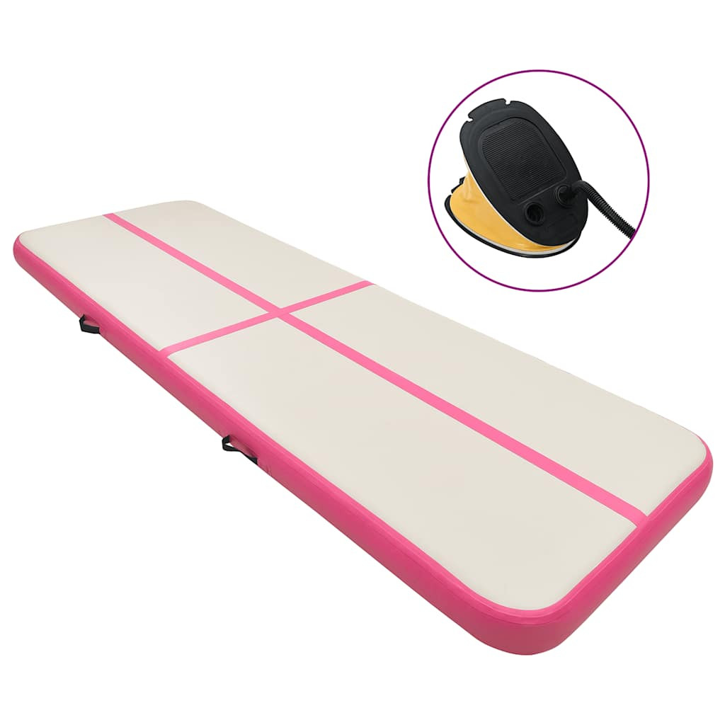 vidaXL Aufblasbare Gymnastikmatte mit Pumpe 800x100x15 cm PVC Rosa
