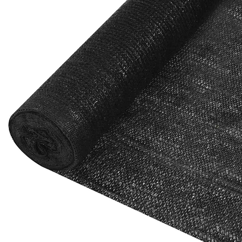 vidaXL Zaunblende Schwarz 1,5x25 m HDPE 150 g/m²