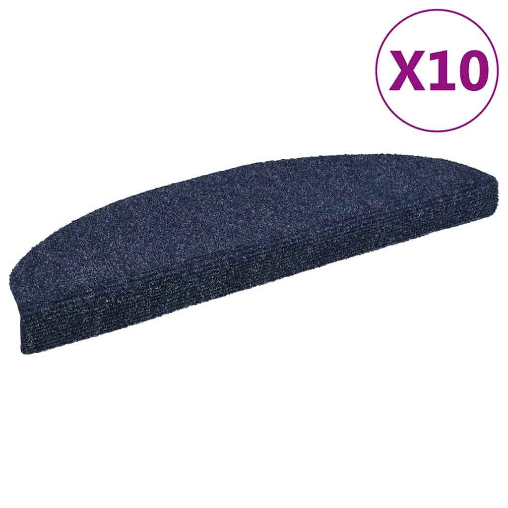 vidaXL Stufenmatten Selbstklebend 10 Stk. 65x21x4 cm Blau Halbrund Groß