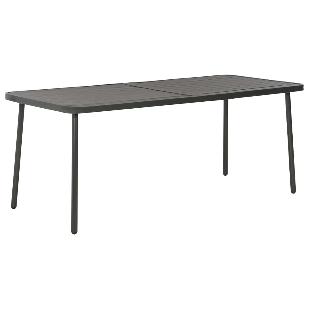 vidaXL Gartentisch Dunkelgrau 180x83x72 cm Stahl