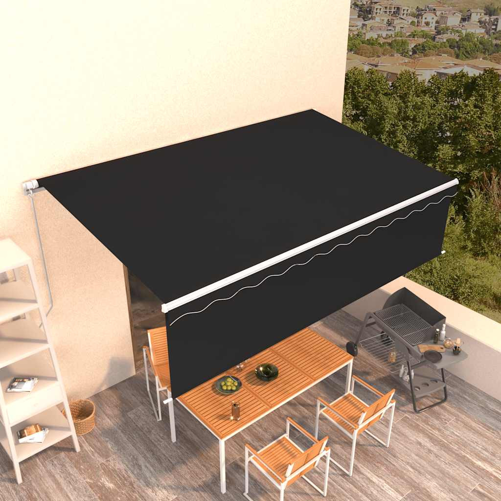 vidaXL Markise Manuell Einziehbar mit Rollo 5x3 m Anthrazit