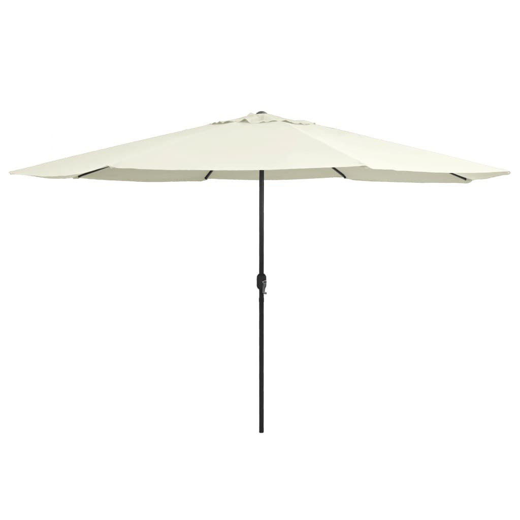 vidaXL Sonnenschirm mit Metall-Mast 390 cm Sandweiß
