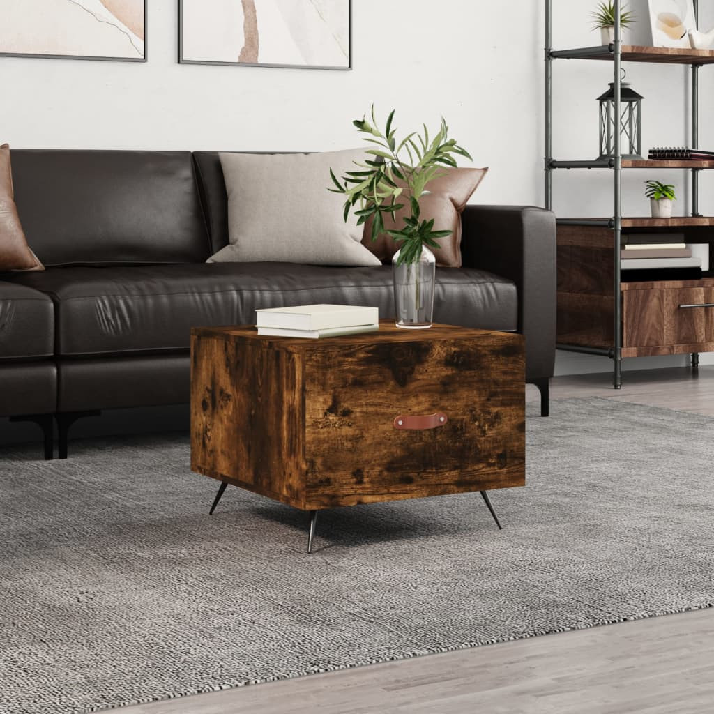 vidaXL Couchtisch Räuchereiche 50x50x40 cm Holzwerkstoff