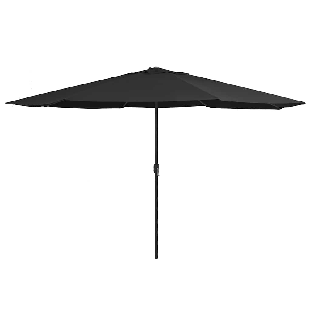 vidaXL Sonnenschirm mit Metall-Mast 390 cm Schwarz