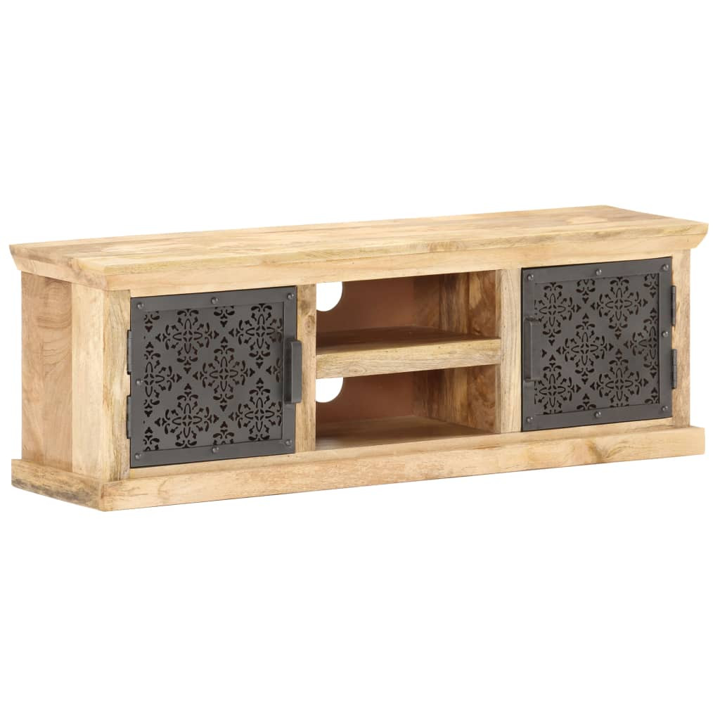 vidaXL TV-Schrank mit Stahltüren 120x30x40 cm Mango Massivholz