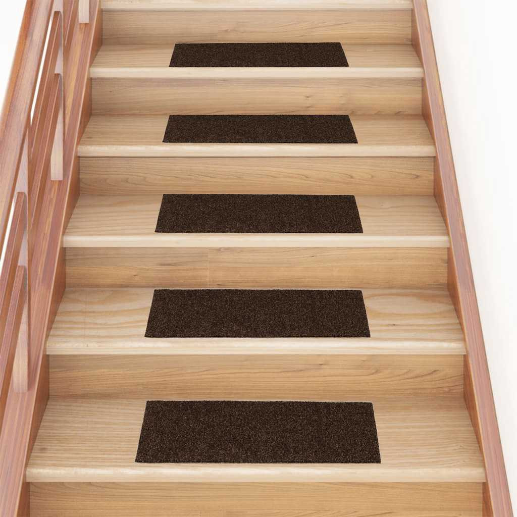 vidaXL Stufenmatten Selbstklebend 15 Stk. 60x25 cm Braun Rechteckig
