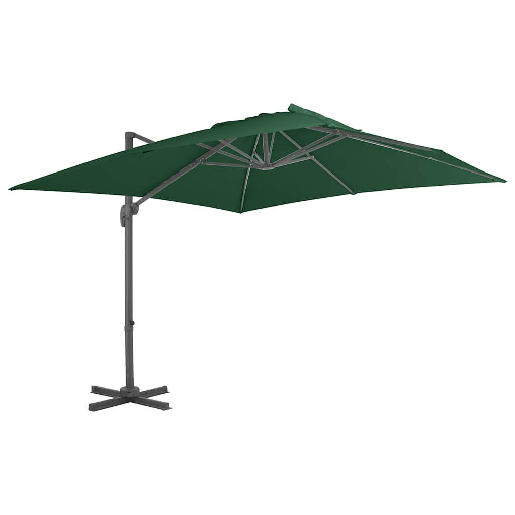 vidaXL Ampelschirm mit Aluminium-Mast 400x300 cm Grün