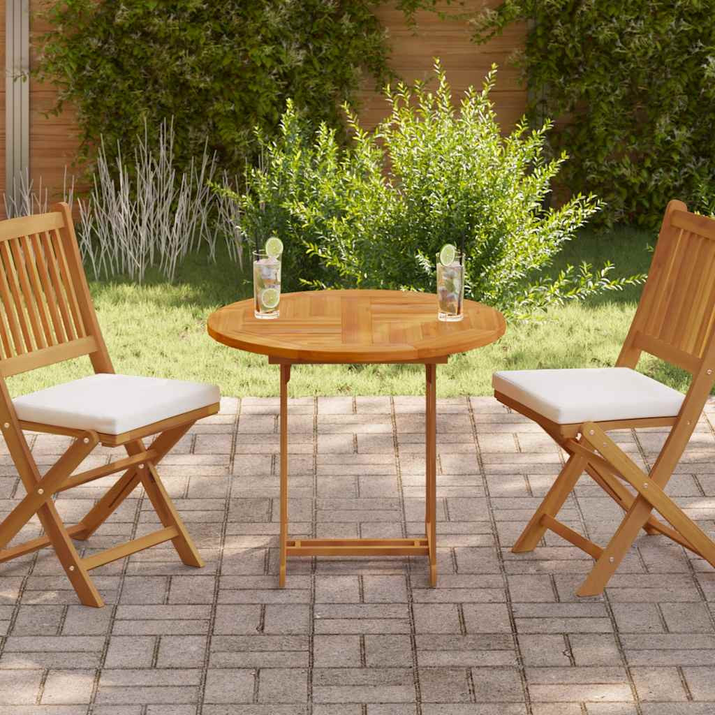 vidaXL Tischplatte Massivholz Teak Rund 2,5 cm 80 cm