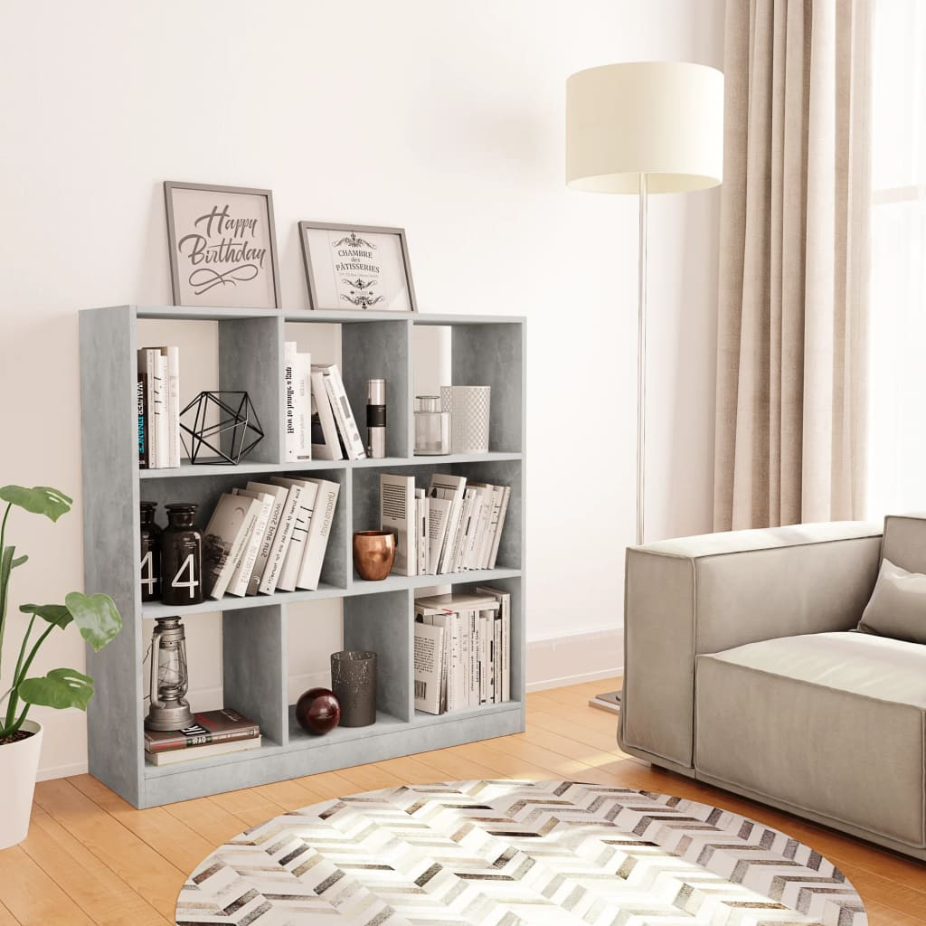 vidaXL Bücherregal Betongrau 97,5x29,5x100 cm Holzwerkstoff