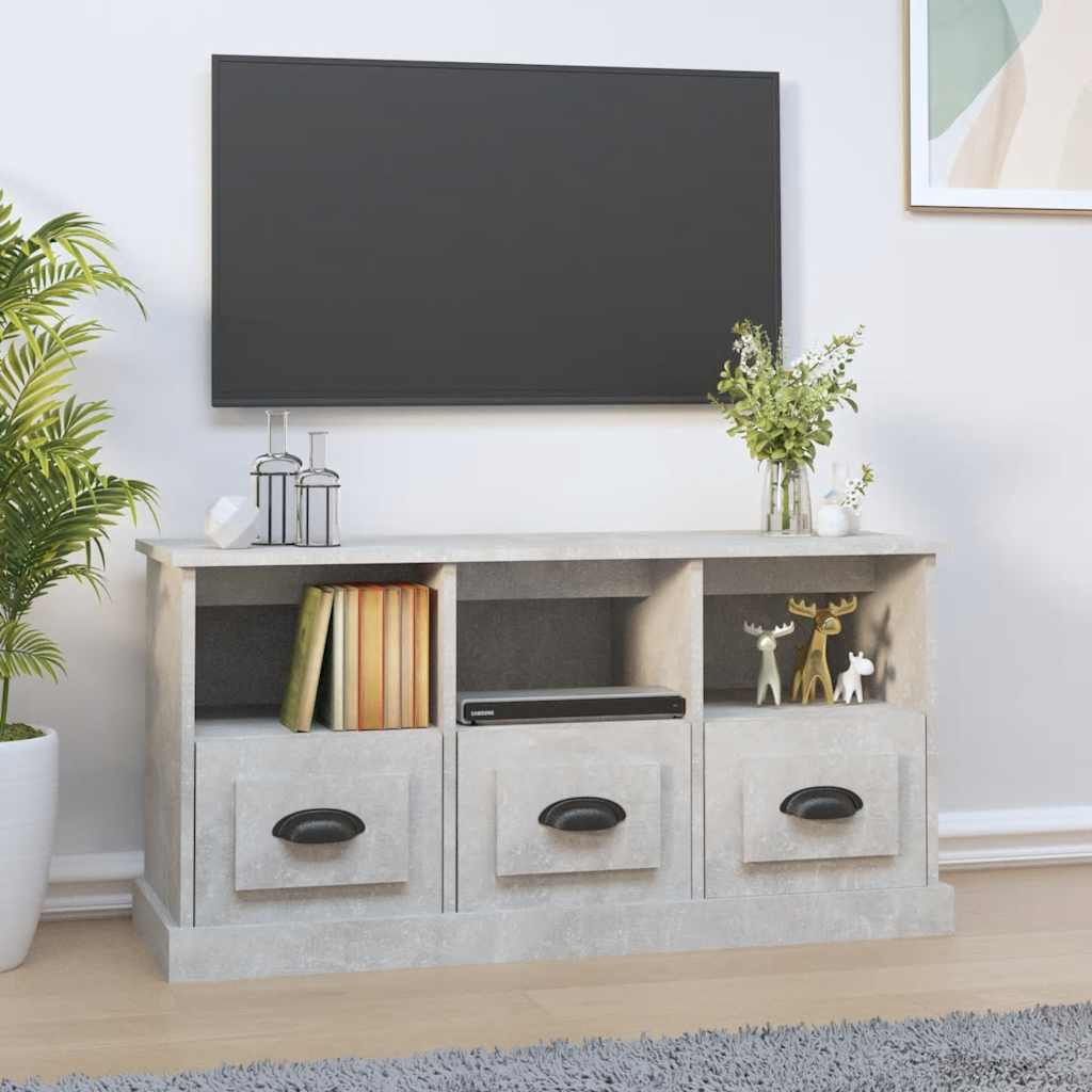 vidaXL TV-Schrank Betongrau 100x35x50 cm Holzwerkstoff